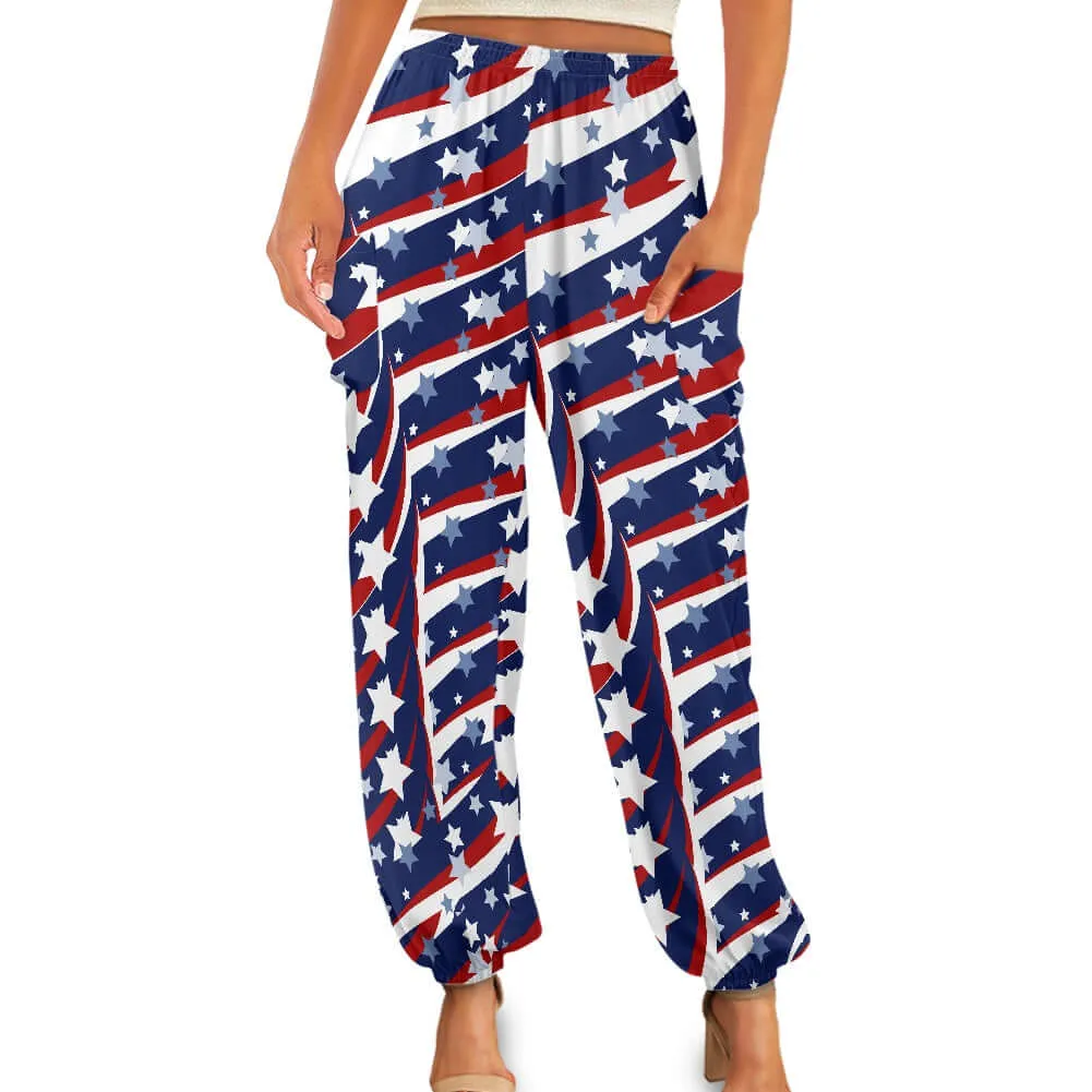 4th of July Stars Women's Bloomer Yoga Pants