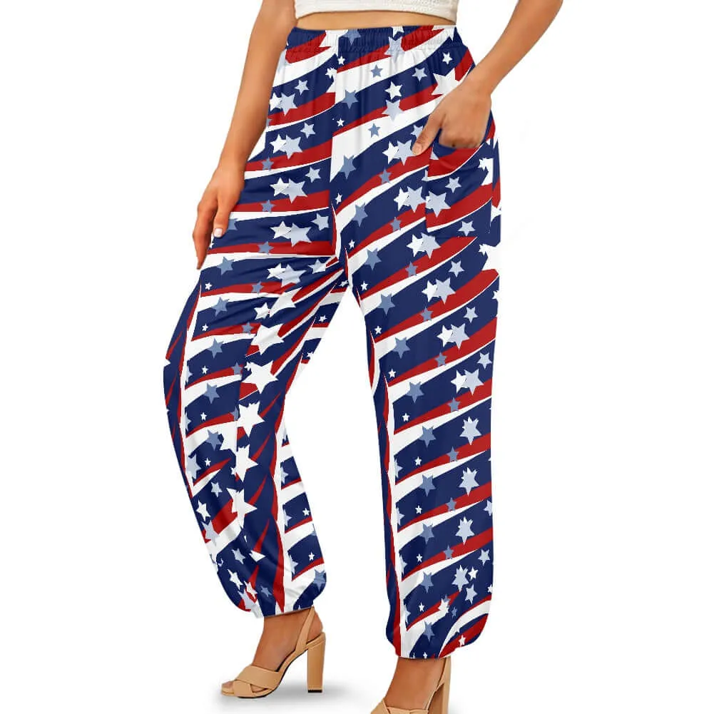 4th of July Stars Women's Bloomer Yoga Pants