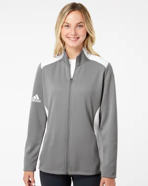 Adidas Women's Textured Mixed Media Full-Zip Jacket A529