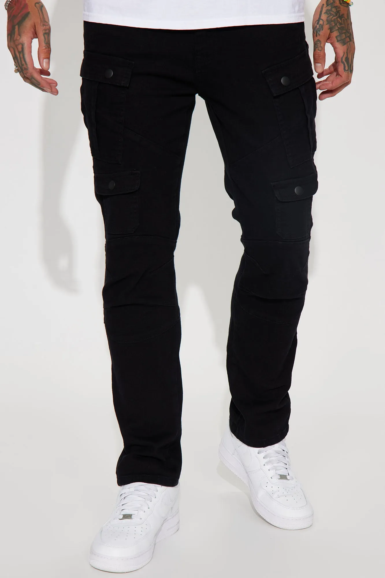 Always On The Go Cargo Skinny Jeans - Black