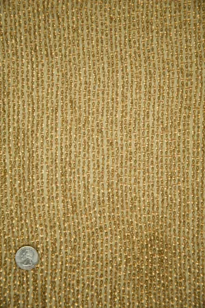 Ancient Gold Sequins & Beads on Silk Chiffon Fabric