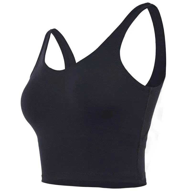 Backless Bralette Wire Free Seamless Crop Top Sports Bra for Women