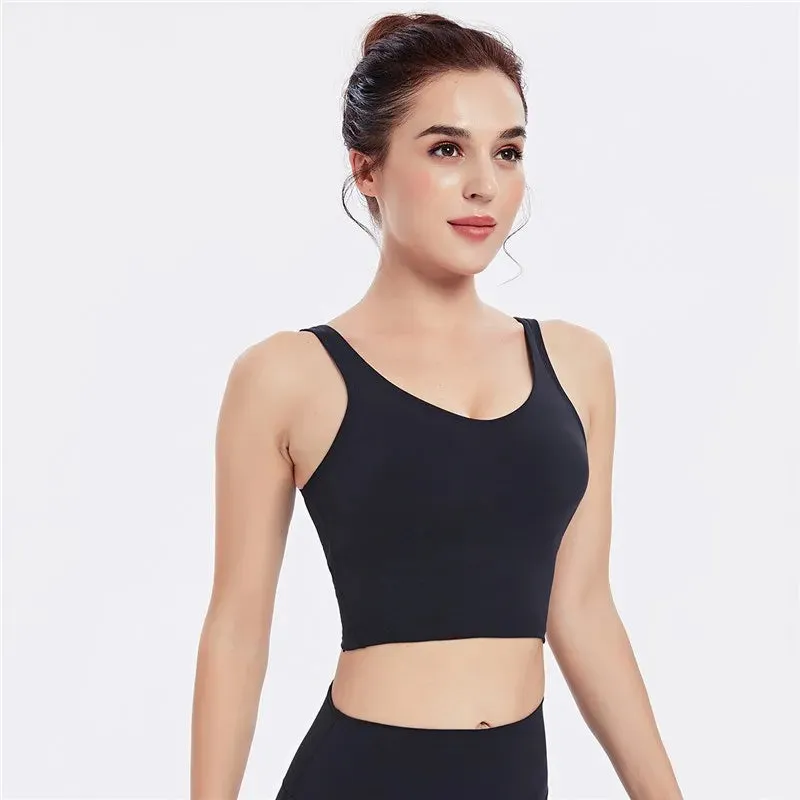 Backless Bralette Wire Free Seamless Crop Top Sports Bra for Women