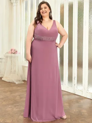 Backless Lace A-Line Chiffon Bridesmaid Dress