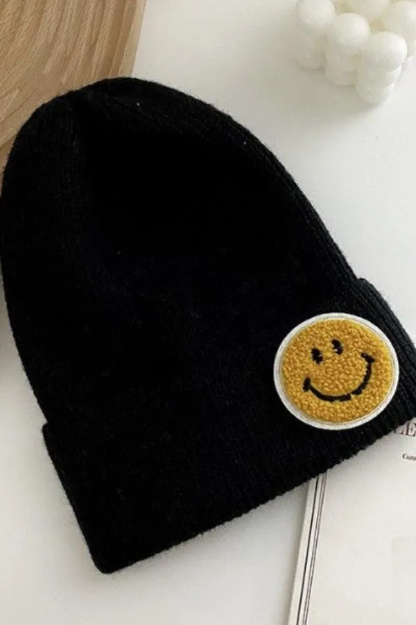 Beanie - Smiley - Black