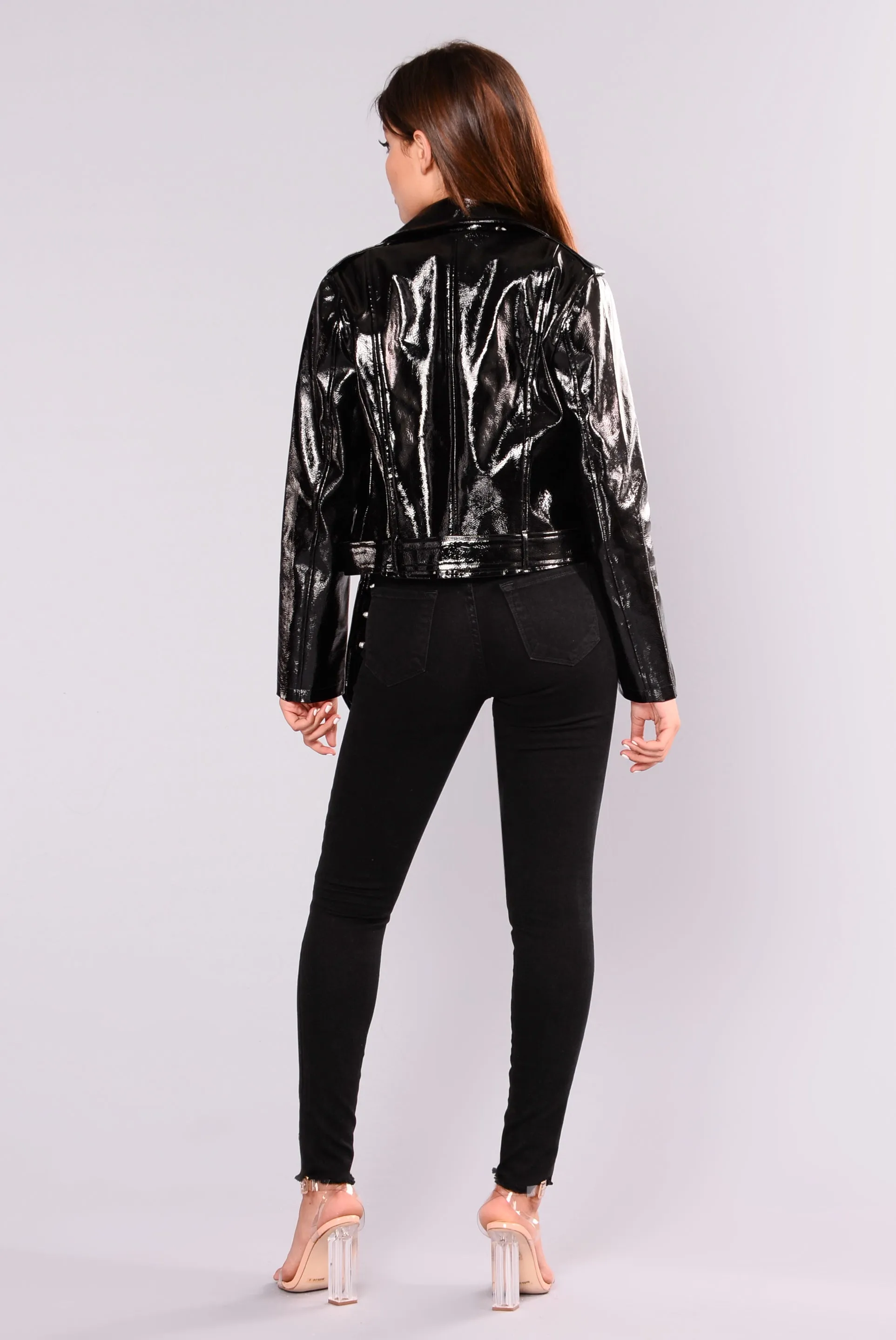 Better Work It Patent Leather Jacket - Black