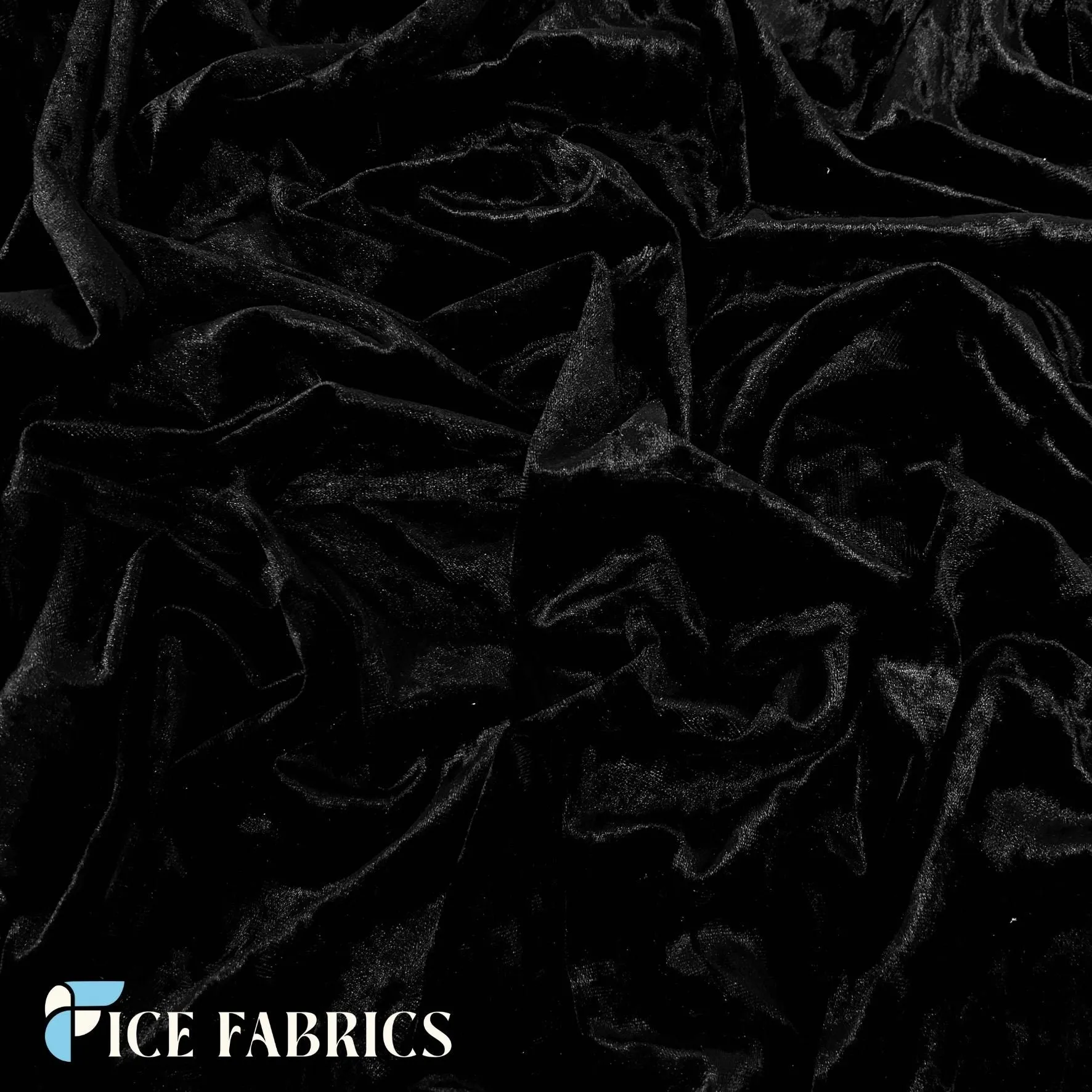 Black Stretch Crushed Velvet Fabric