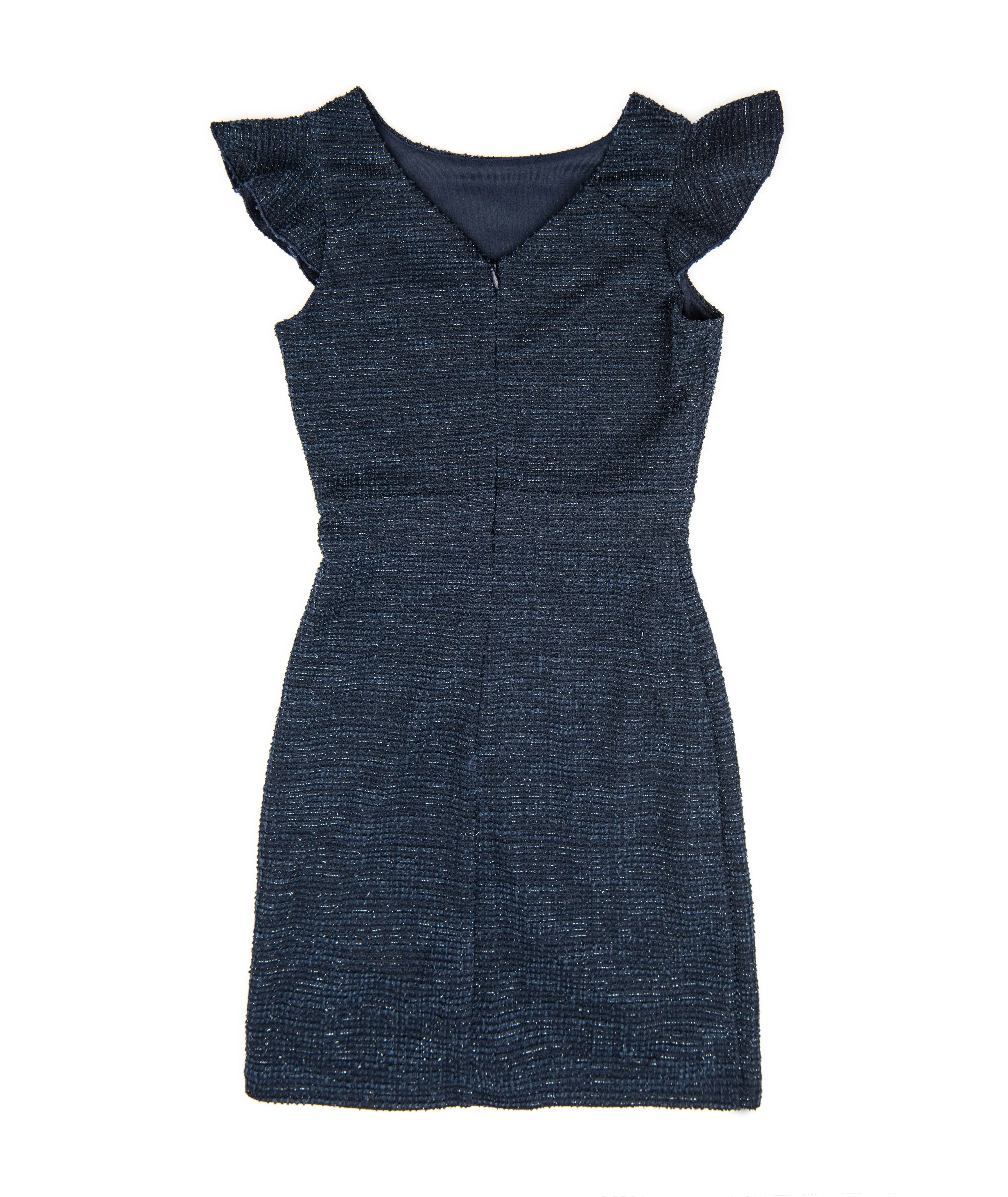 By Debra Girls Navy Boucle Flutter Sleeve Sheath Dress