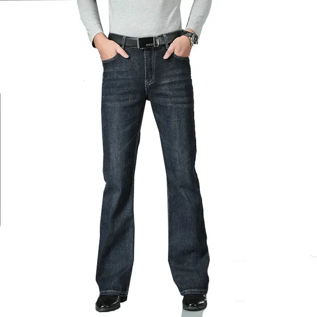 Classic Style Denim Flared Jeans