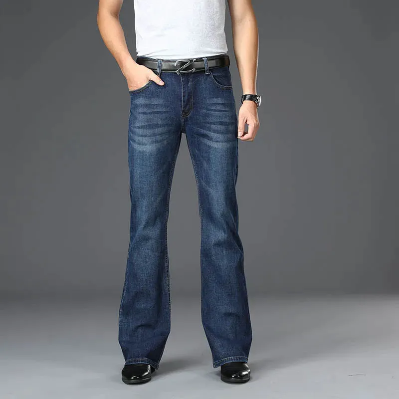 Classic Style Denim Flared Jeans