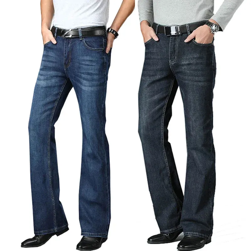 Classic Style Denim Flared Jeans