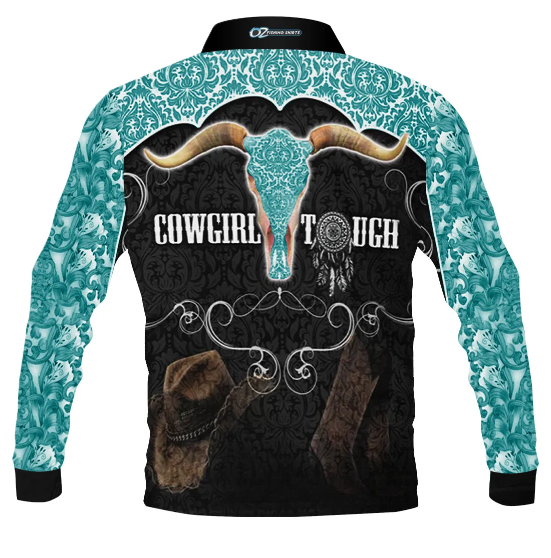 Cowgirl Tough Turquoise Fishing Shirt - Quick Dry & UV Rated