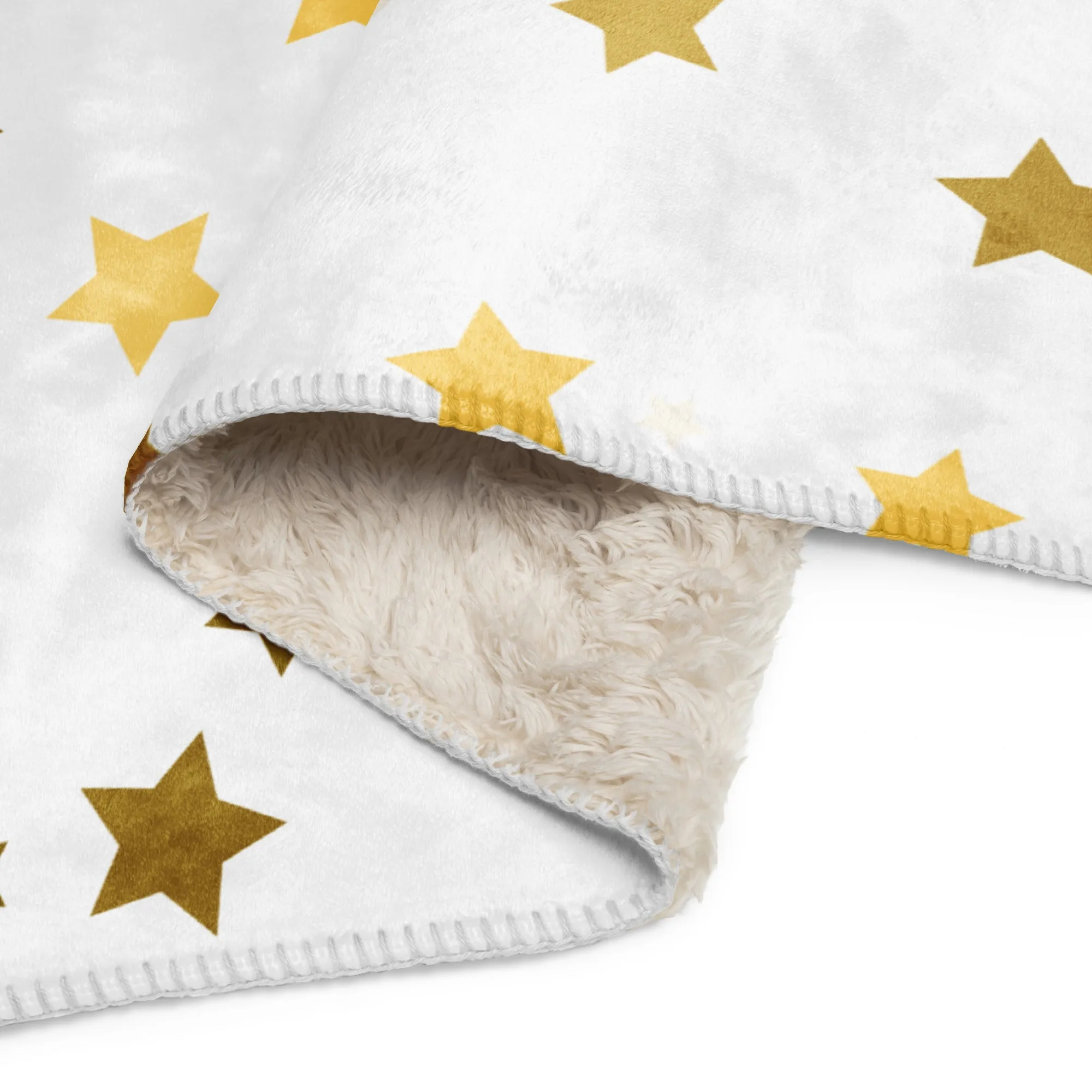 Cozy Gold Stars Sherpa blanke lioness-love