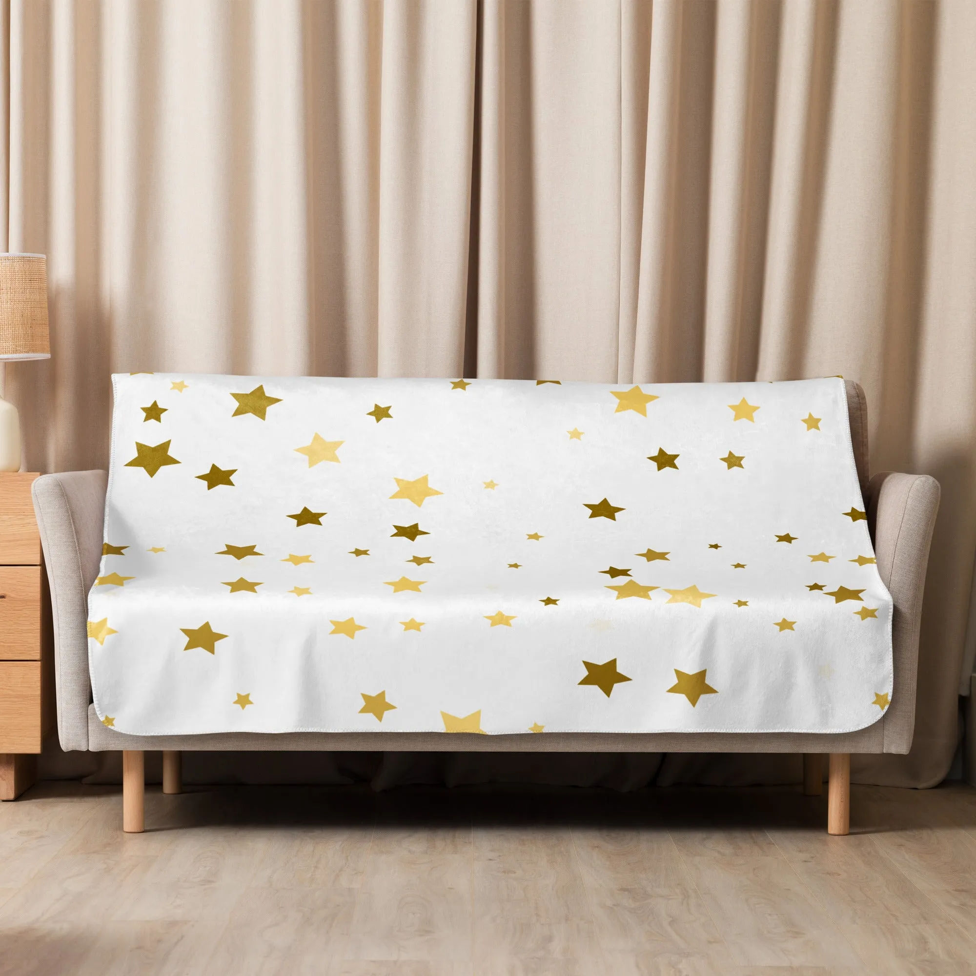 Cozy Gold Stars Sherpa blanke lioness-love