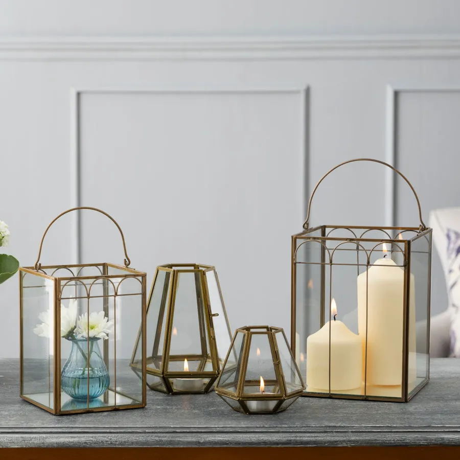 Elegant Mirror and Glass Lanterns for Candlelight Ambiance