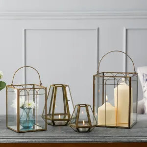 Elegant Mirror and Glass Lanterns for Candlelight Ambiance