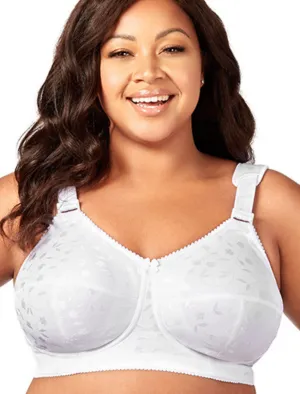 Elila Jacquard Soft Cup Bra, White | White Soft Cup Bras | White Full Coverage Bras