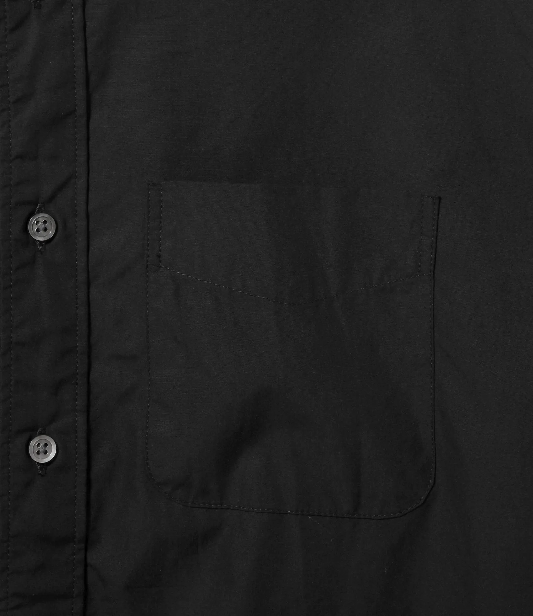 Flared Shirt – Black 100's 2-Ply Broadcloth