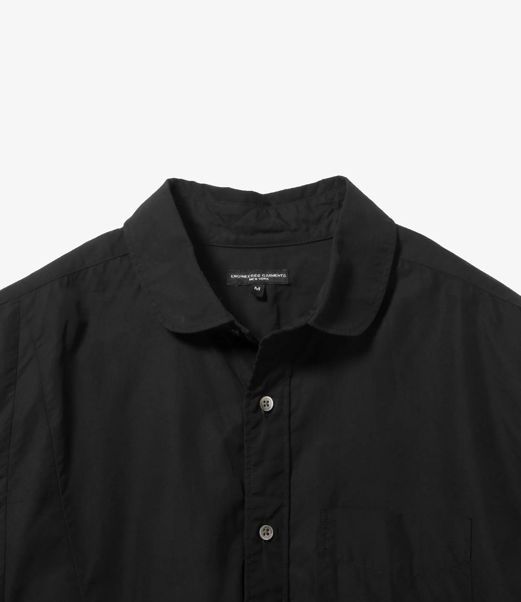 Flared Shirt – Black 100's 2-Ply Broadcloth