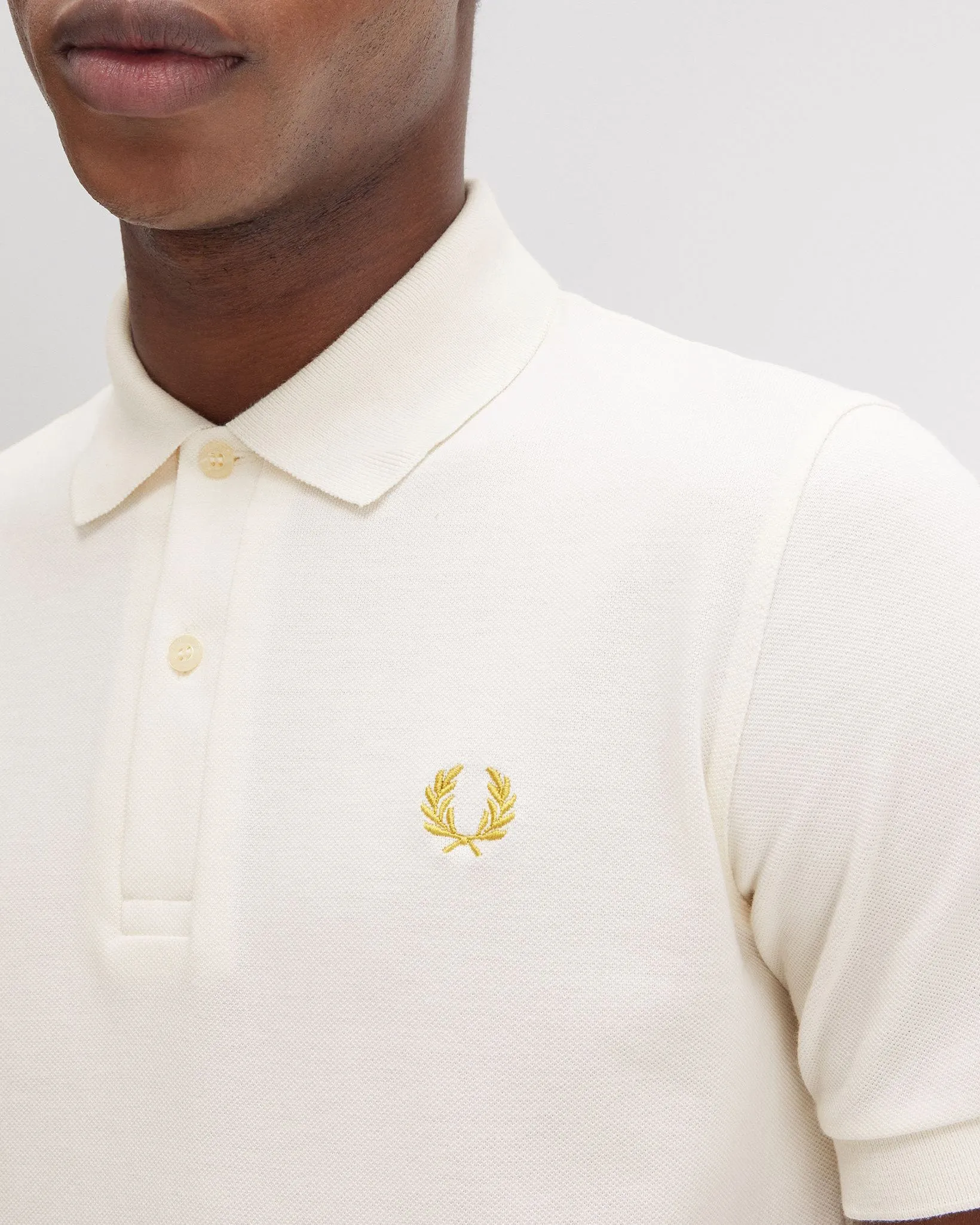 Fred Perry M3 Made In England Plain Polo Shirt - Ecru / Honeycomb