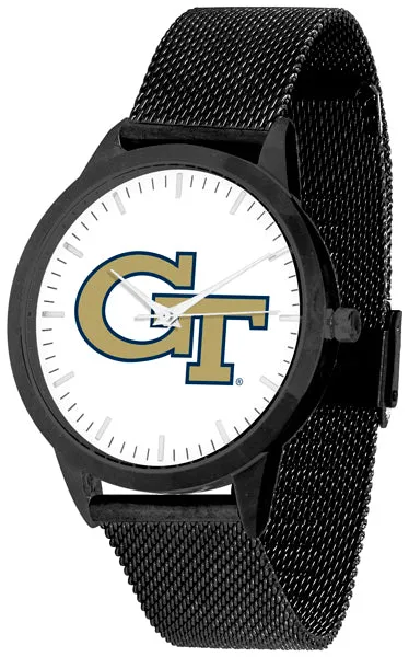 Georgia Tech Statement Mesh Band Unisex Watch - Black