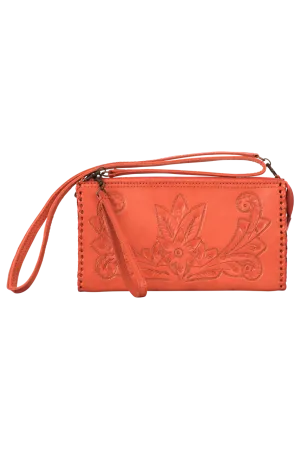 Hide and Chic Carolina Small Clutch Bag - Orange