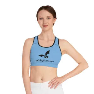 High Support Blue & Black Fikafuntimes Sports Bra