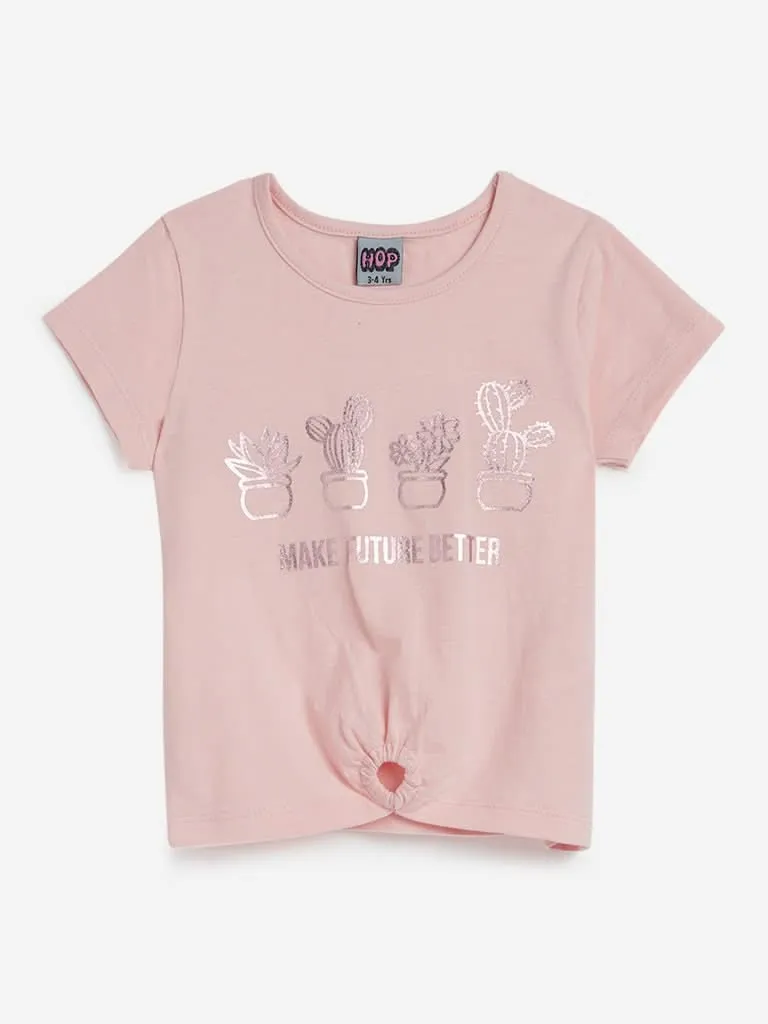 HOP Kids Peach Plant Design T-Shirts