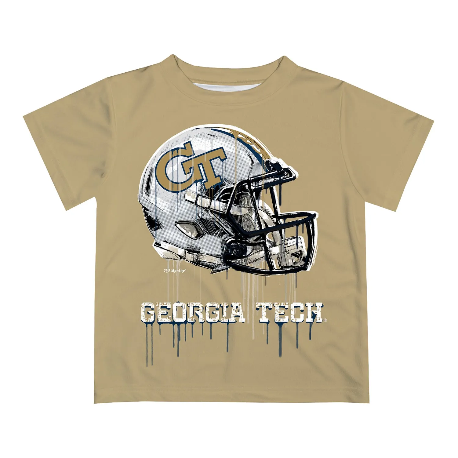 Infant Georgia Tech Yellow Jackets Dripping Football Helmet Gold T-Shirt