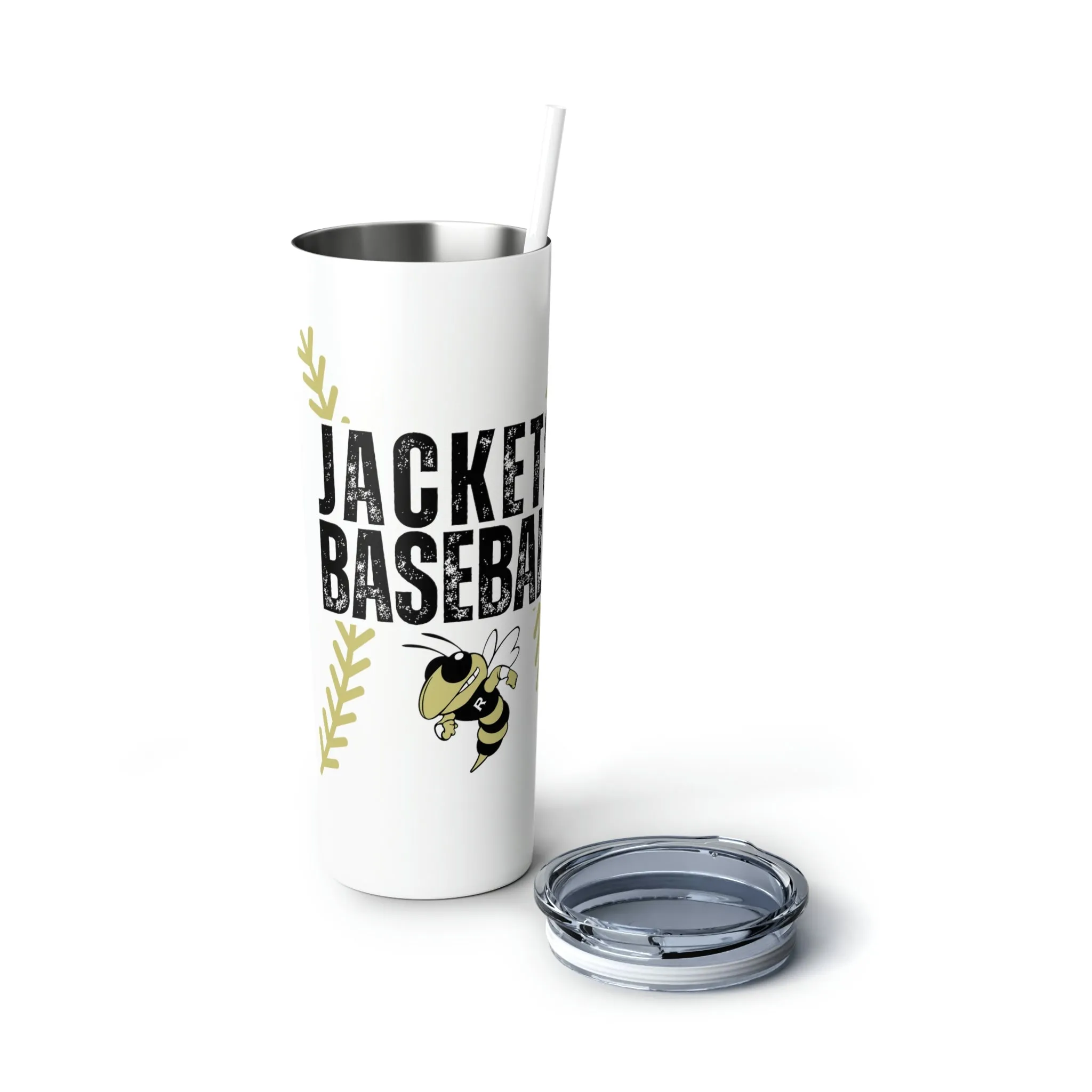 Jackets Baseball Skinny Steel Tumbler with Straw, 20oz