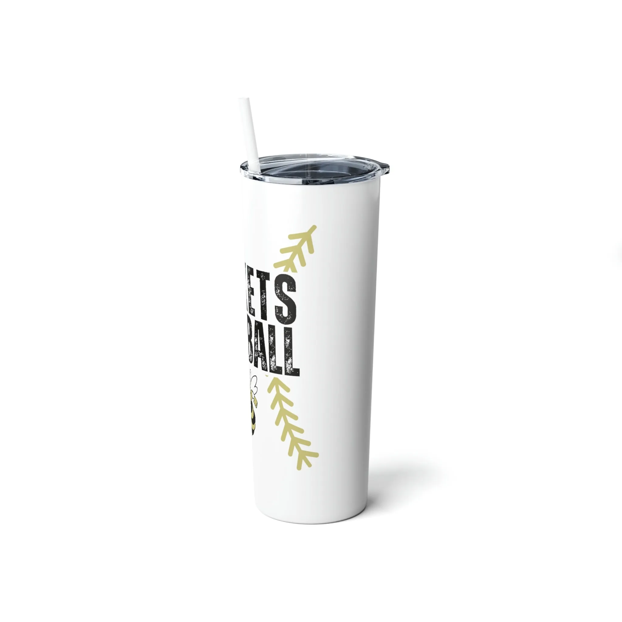 Jackets Baseball Skinny Steel Tumbler with Straw, 20oz