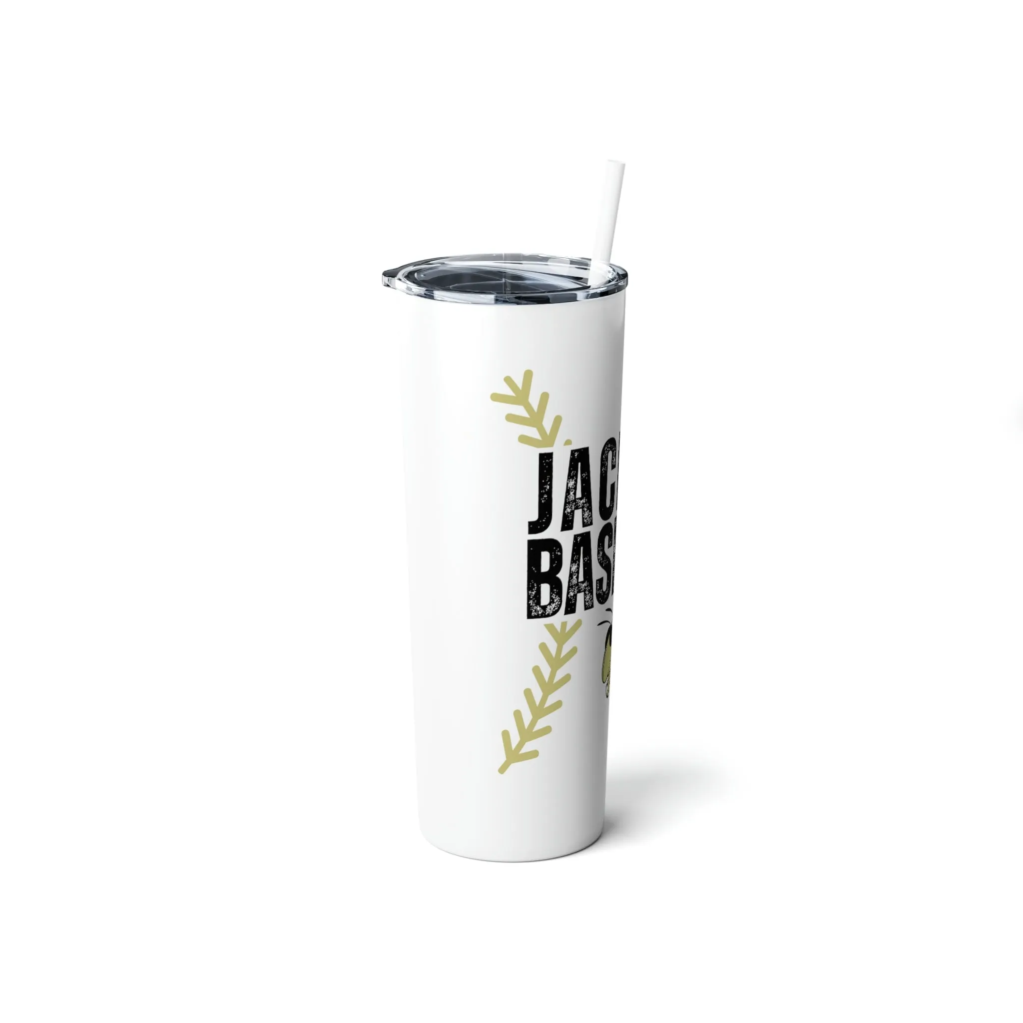 Jackets Baseball Skinny Steel Tumbler with Straw, 20oz