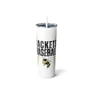 Jackets Baseball Skinny Steel Tumbler with Straw, 20oz