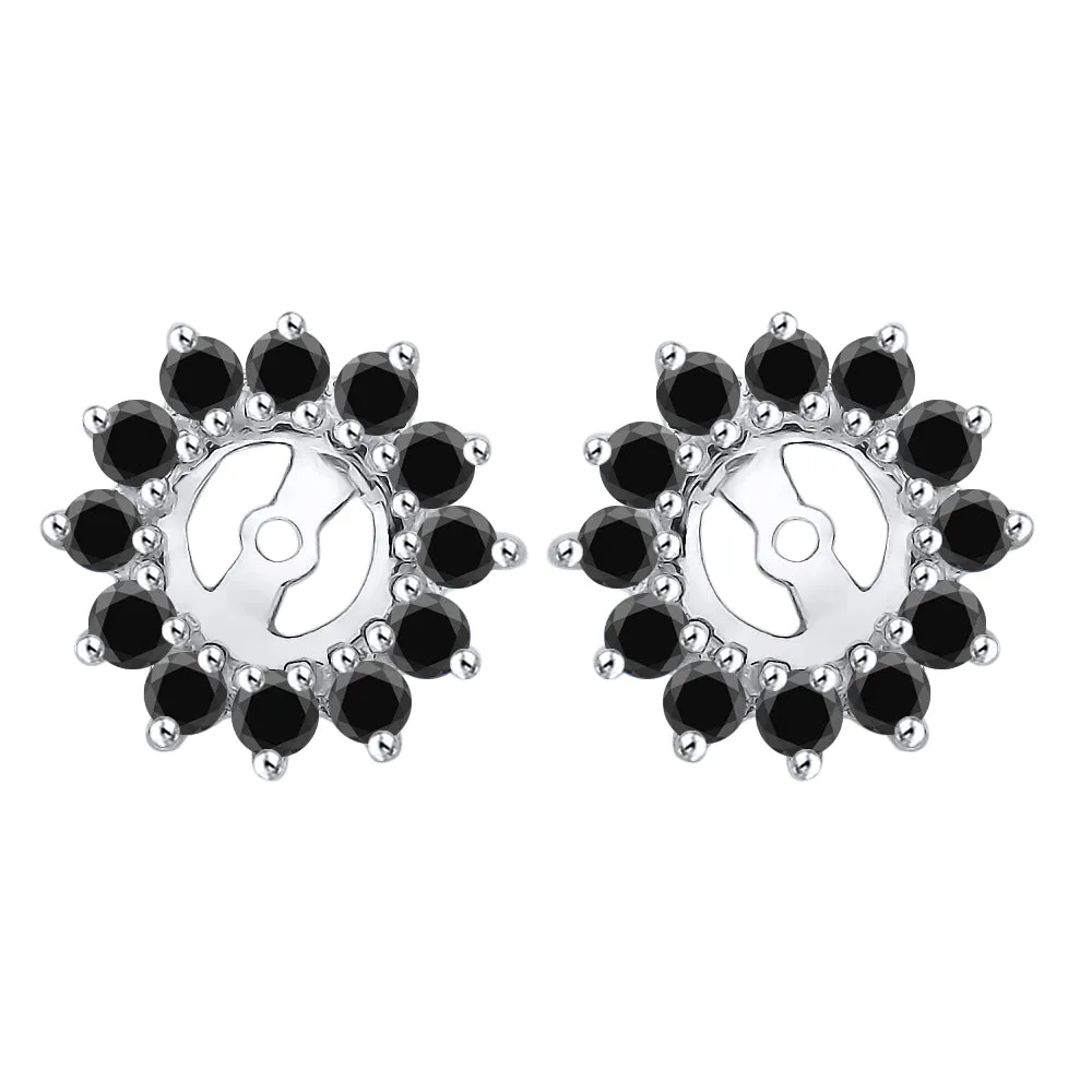 KATARINA 1/2 cttw Alternating Black and White Diamond Earring Jackets