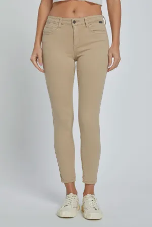 Kimmie Khaki Mid-rise Skinny Jeans