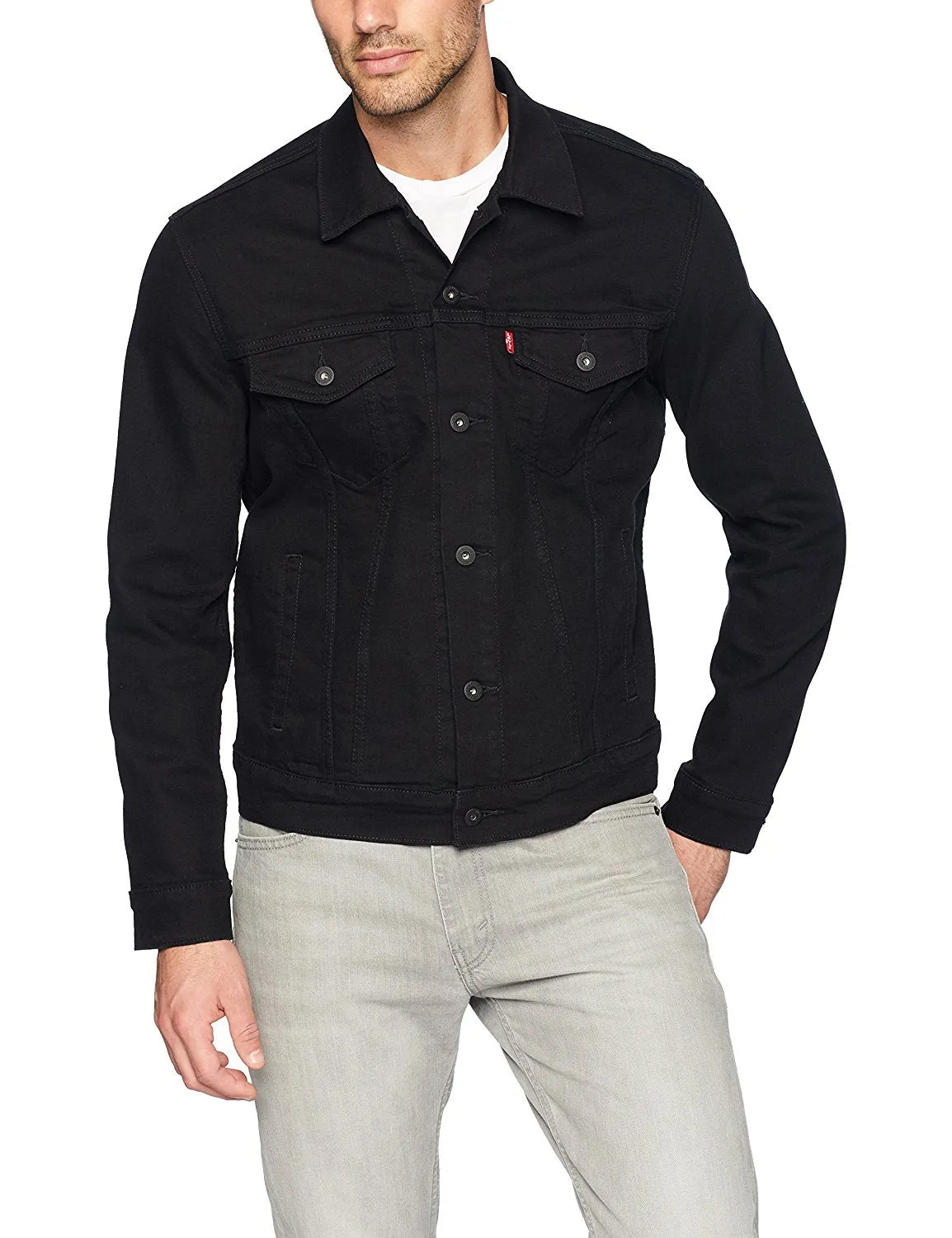 Levi's Men's Trucker Jacket, Larimar/Black/Stretch