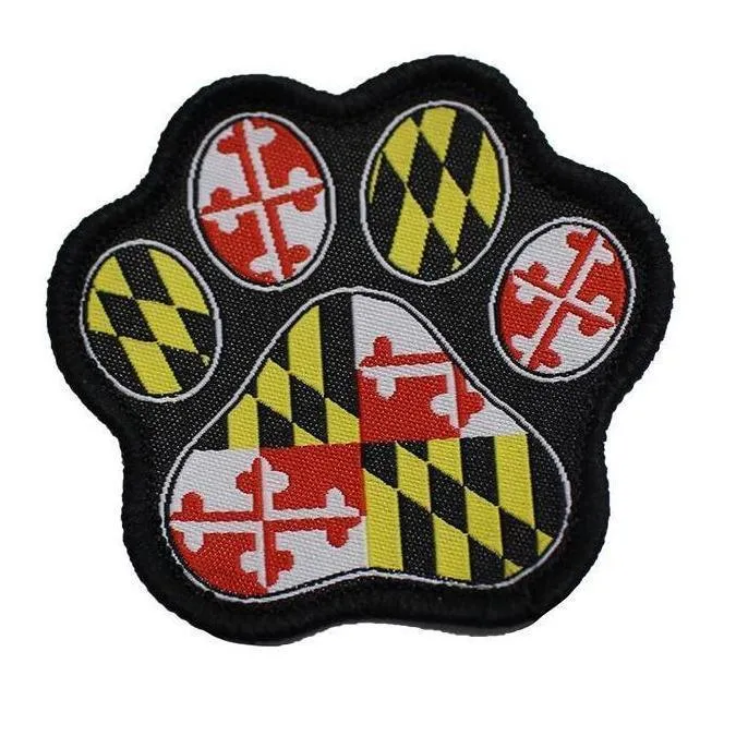 Maryland Paw Print (Black) / Patch