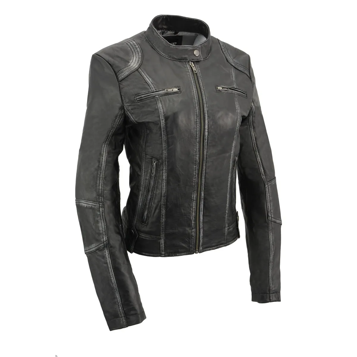 Milwaukee Leather SFL2830 Women's Black Sheepskin Scuba Style Fashion Leather Jacket