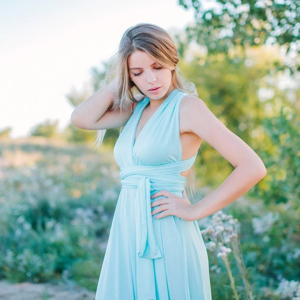 New Light Blue Convertible Bridesmaid Dresses