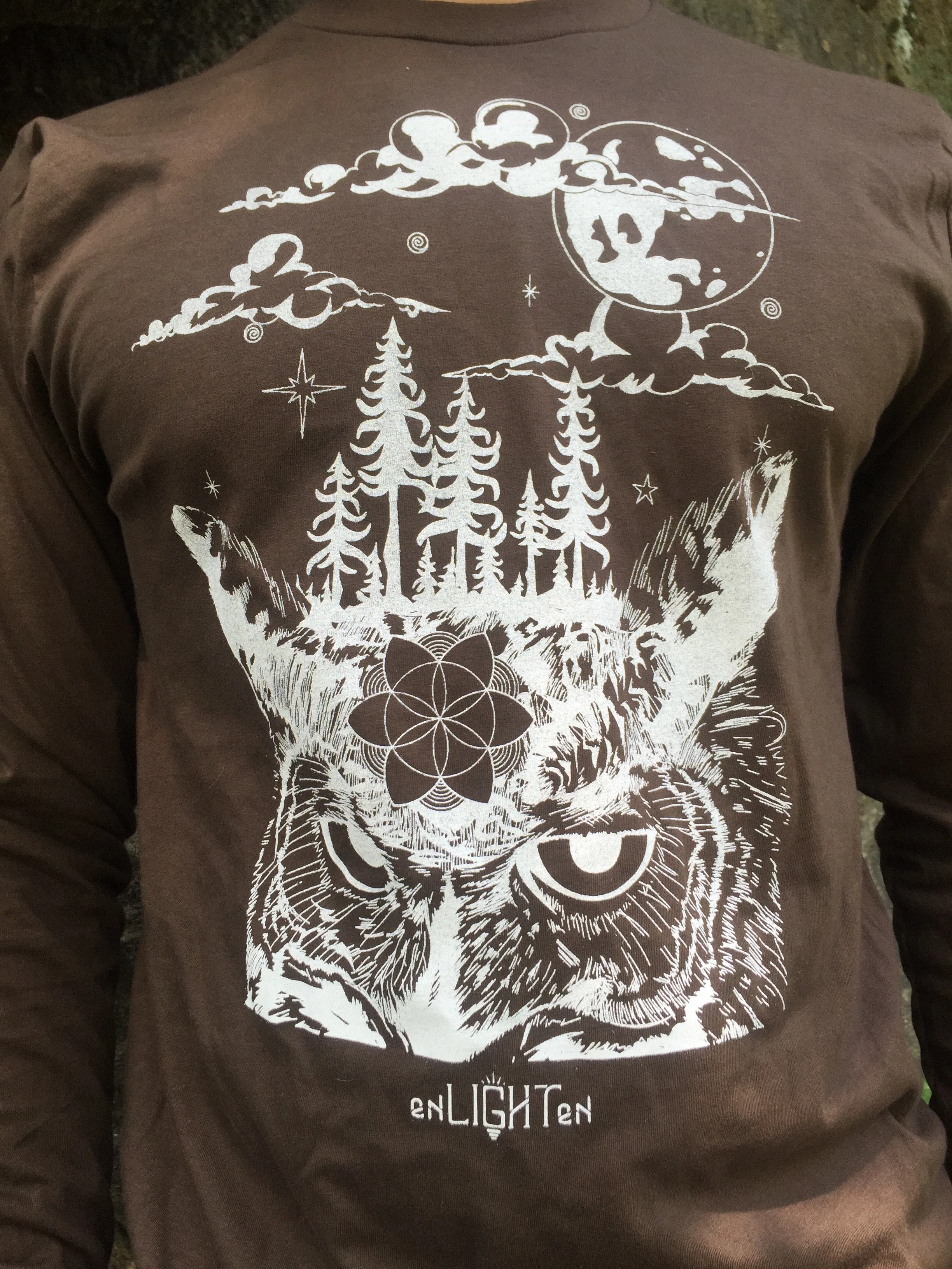 Night Owl Organic Long Sleeve Sacred Geometry Shirt