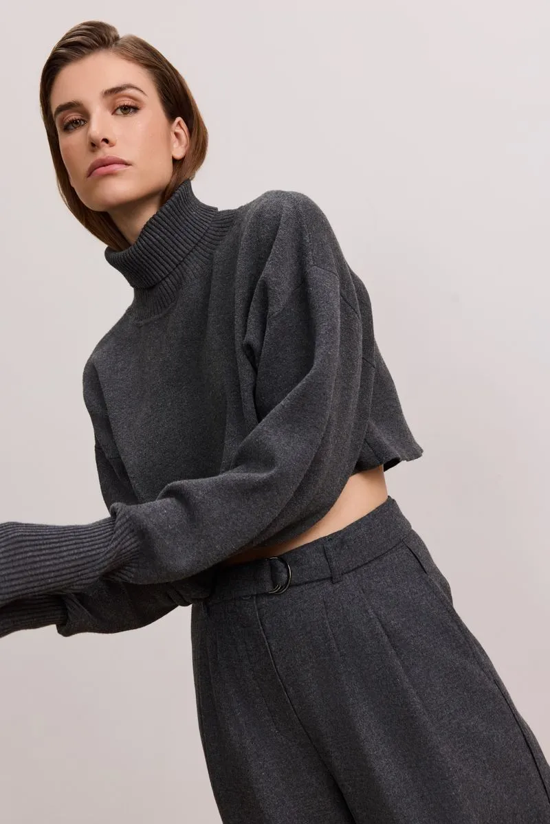 OLLY cropped sweater - Dark Grey