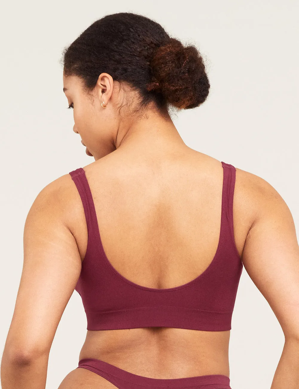 Padded Shaper Crop Bra - Plum