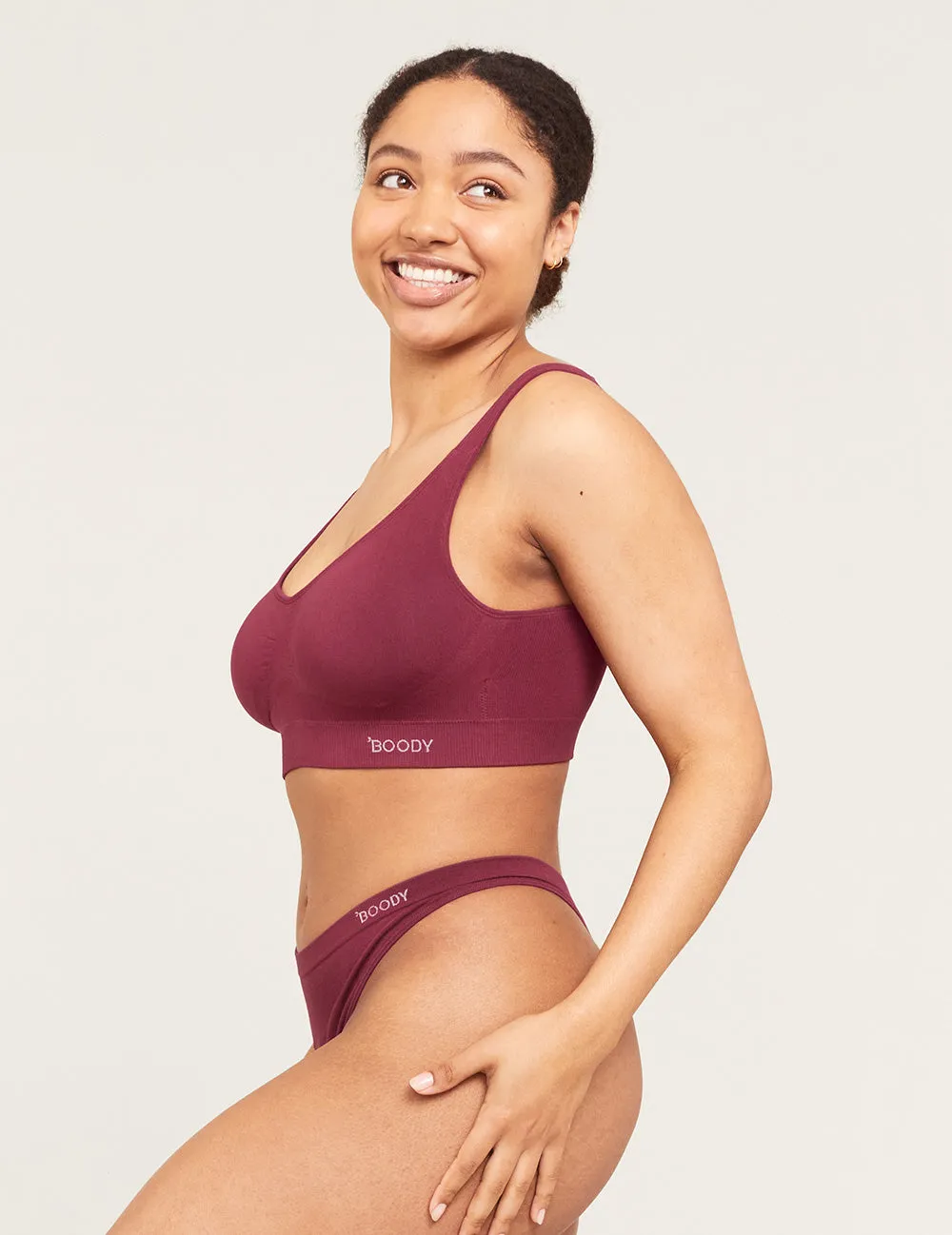 Padded Shaper Crop Bra - Plum