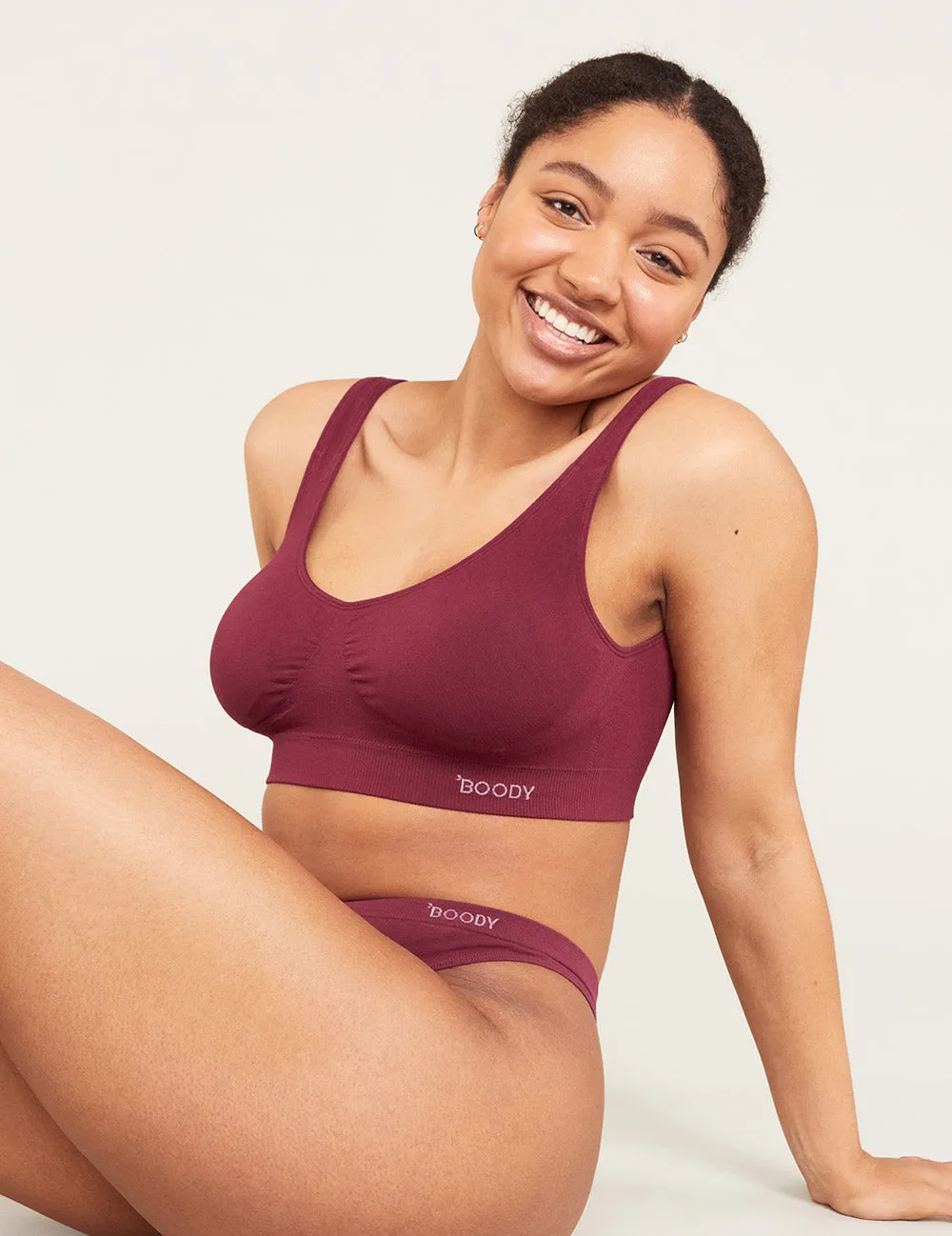 Padded Shaper Crop Bra - Plum