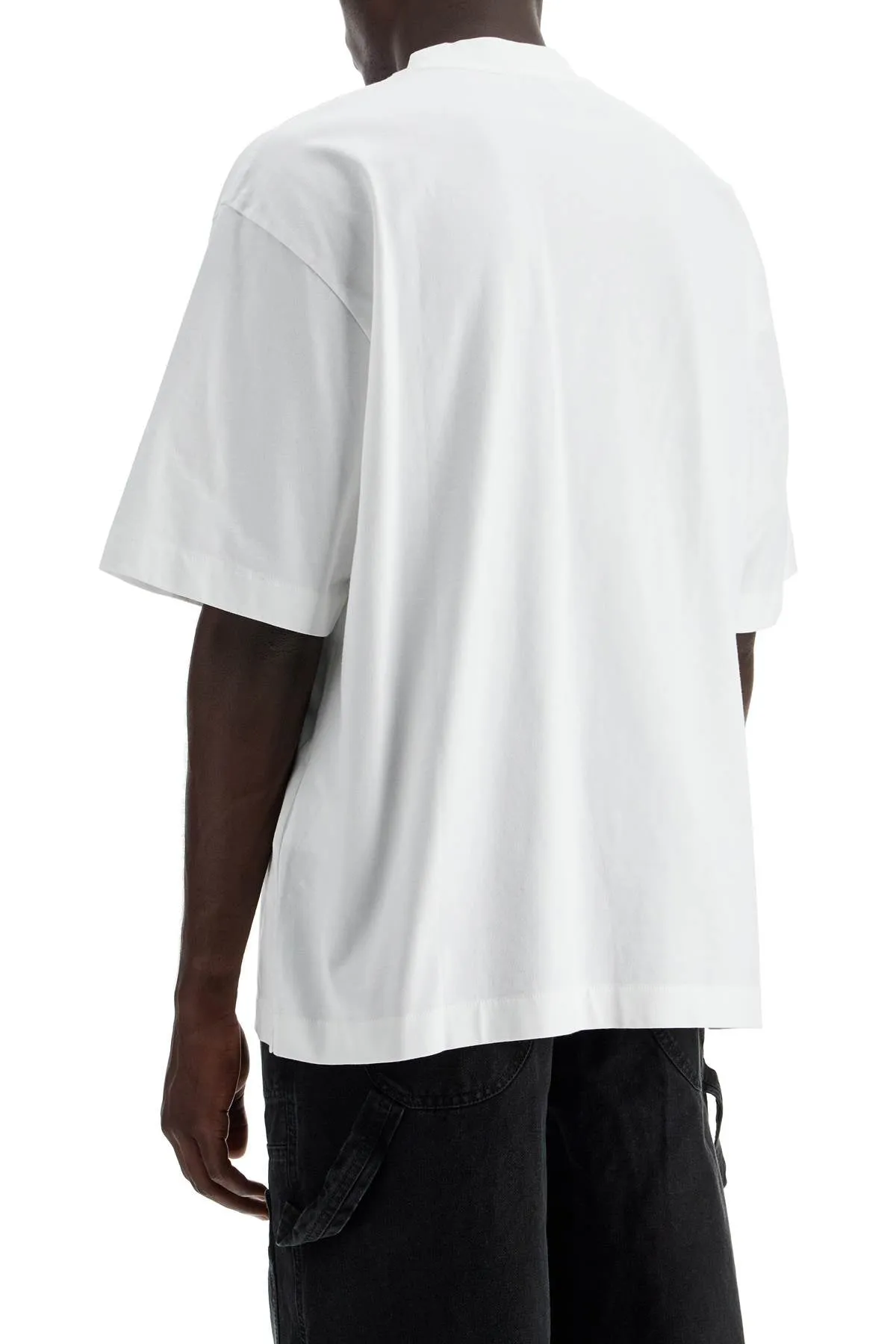 "oversized t-shirt with OMAA120C99JER008 WHITE BLACK