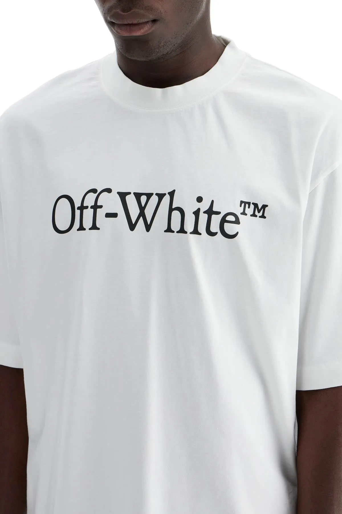 "oversized t-shirt with OMAA120C99JER008 WHITE BLACK