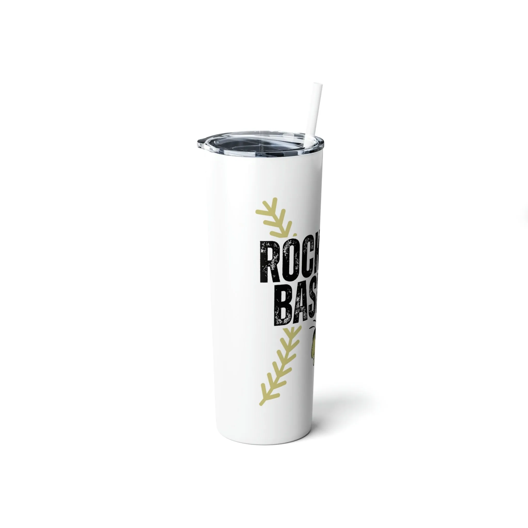 Rockmart Jackets Baseball School Spirit Skinny Steel Tumbler with Straw, 20oz