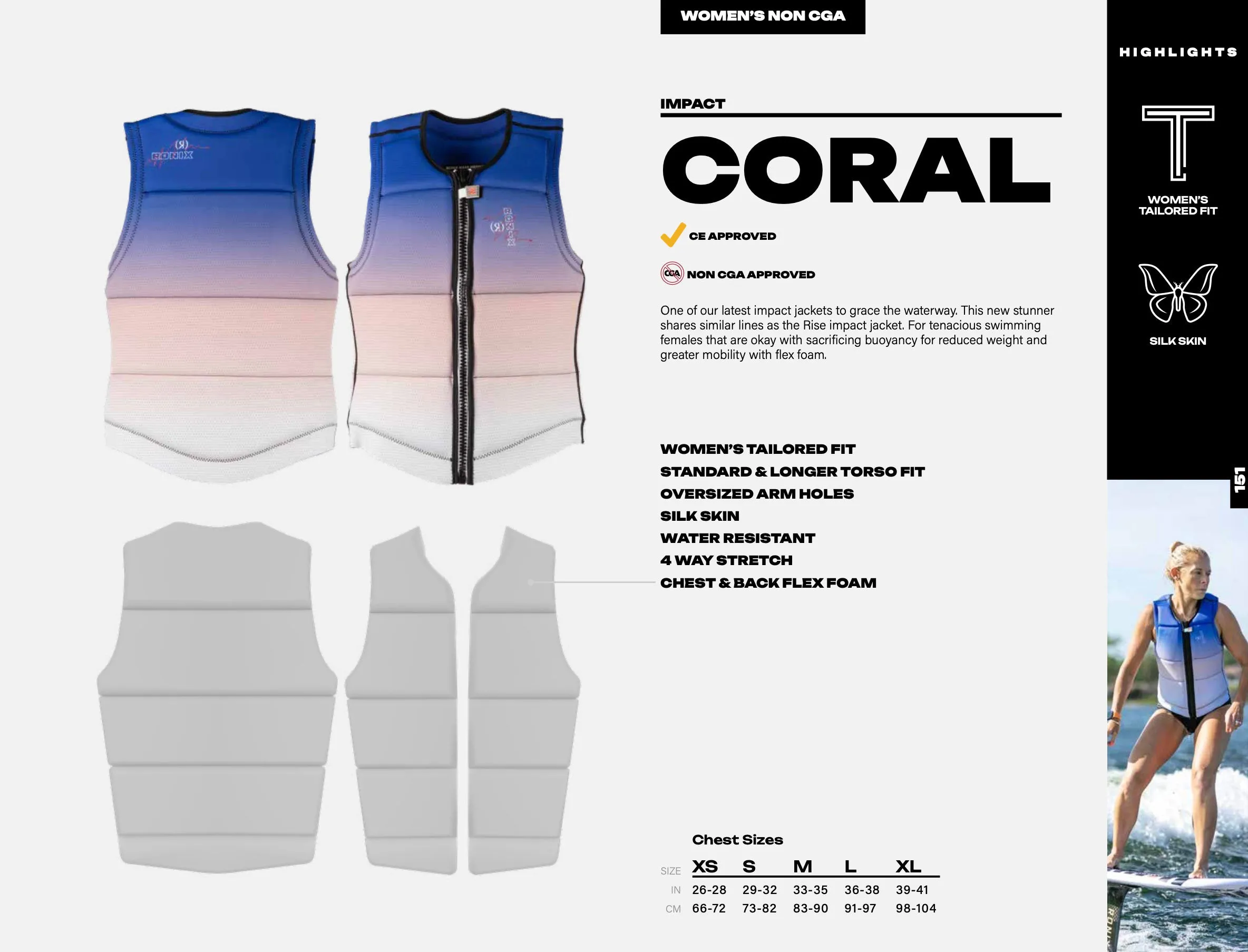 Ronix 2025 Coral Women's CE Approved Impact Competition Vest