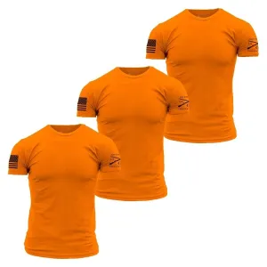 Safety Orange Basic T-Shirts - Safety Orange - 3 Pack