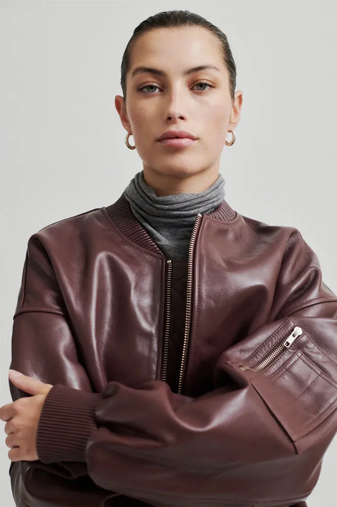 Second Female King Bitter Chocolate Bomber Jacket